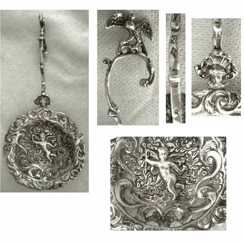 Hanau Neresheimer (?) Silver 'Rococo' Monkey Spoon with Figures