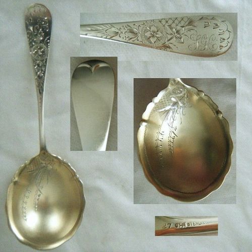Choice Whiting 'Antique Lily Engraved' Sterling Silver Berry Spoon