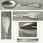 James Butler, Phila., 'Leaf & Rosette' Coin Silver Table Serving Spoon