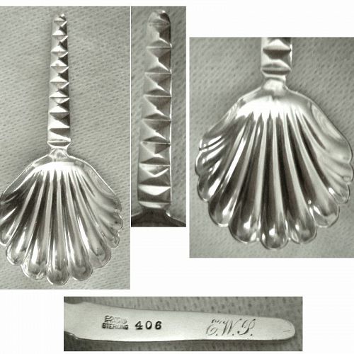 Gorham No. 406 'Diamond' Sterling Silver Tea Caddy Spoon