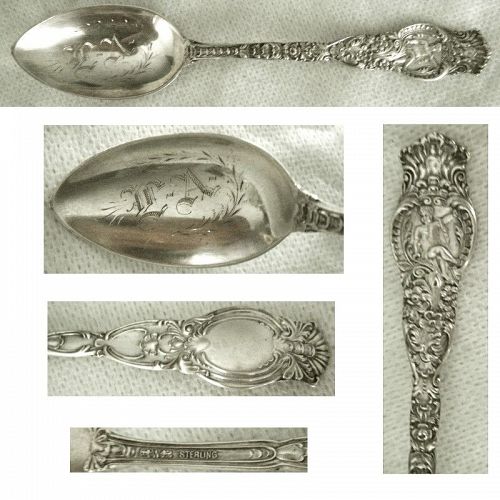 Wendell, Chicago, 'Ariel' Sterling Silver 'L A' Teaspoon