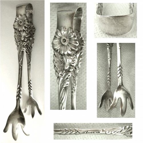 Reed & Barton 'Harlequin' 'Daisy" Sterling Silver Small Sugar Tongs