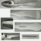 C.C. Coleman, Worcester MA, 'Fiddle' Coin Silver Serving Spoon x 2