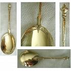 French 19th Century, Maker NV, 800 Silver Gold Gilt Tea Caddy Spoon