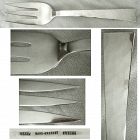 Harry Osaki Modernist Hand Hammered Sterling Silver Serving Fork