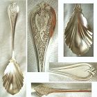 Wendt 'Florentine' Sterling Silver Shell Bowl Jelly or Preserve Spoon