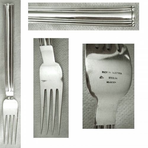 J.C. Klinkosch, Vienna, Modernist Large Sterling Silver Dinner Fork