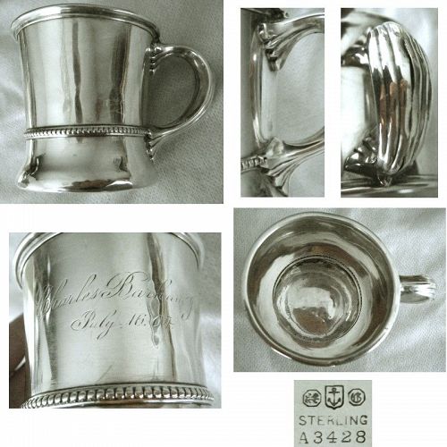 Gorham Sterling Silver Child's Mug Engraved '1904'