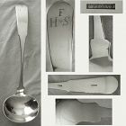 W. Pearce, Norfolk VA, c. 1835 Large Coin Silver Soup Ladle