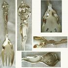 Shiebler 'Fiorito' Art Nouveau Sterling Silver Cold Meat Fork