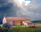 Oil Painting Western Santa Fe Raymond L. Knaub  1940 -