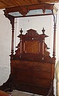Antique Victorian  Canopy Bed Grand Burl Wood 19th C.