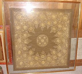 Antique Ottoman Turk Textile Gold Embroidery Velvet