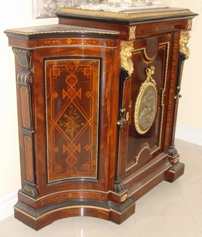 Pottier and Stymus Rosewood Inlaid Cabinet 19th C.