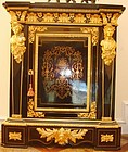 Antique French Cabinet Ebonized Brass Inlaid 19th C.