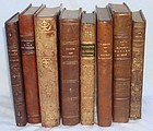8 Antique Leather Books French