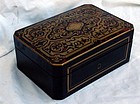 Antique French Boulle Ebonized Jewel Box Napoleon III