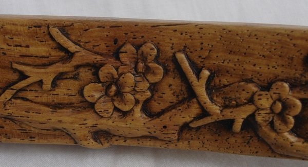 Antique Chinese Boxwood Burl Scepter Qianlong
