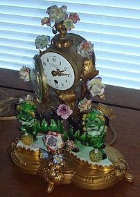 Antique Meissen Dragon Ormolu French Clock