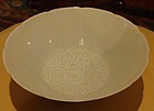 Rare Qinbai Dish Peony Design Song 13th C.