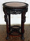 Antique Chinese Rosewood Table Marble Top