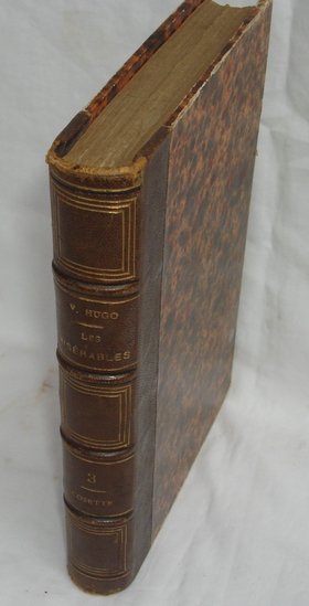 Antique leather book Victor Hugo Les Miserable French