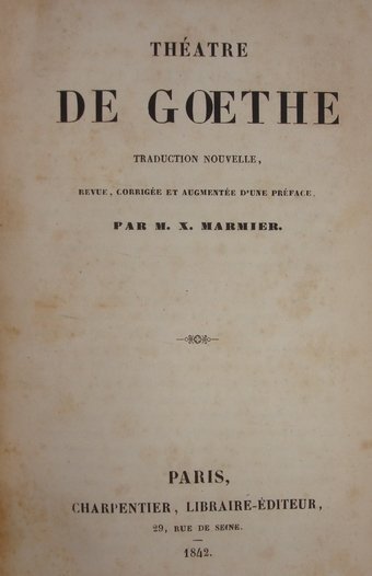 Antique Leather Book Goethe &quot;Theatre&quot; 1842 in French