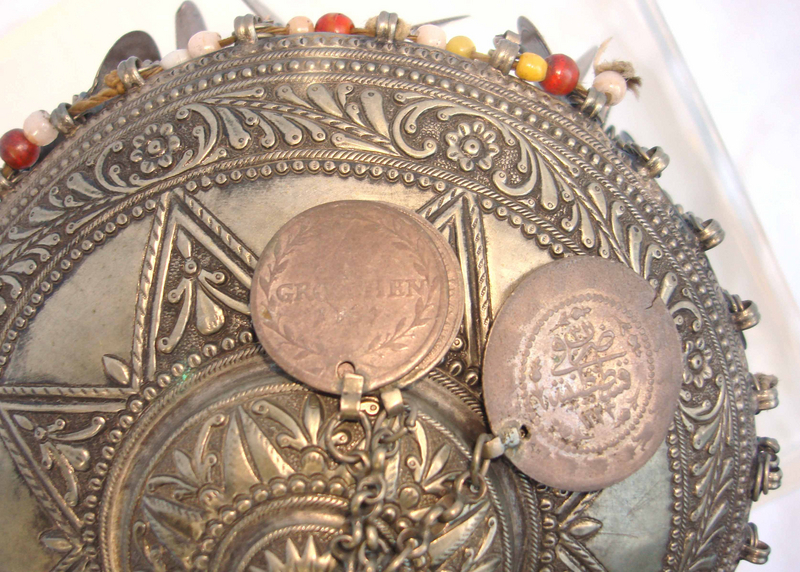 Antique Silver Ottoman Headdress 18th C. 52 Coins