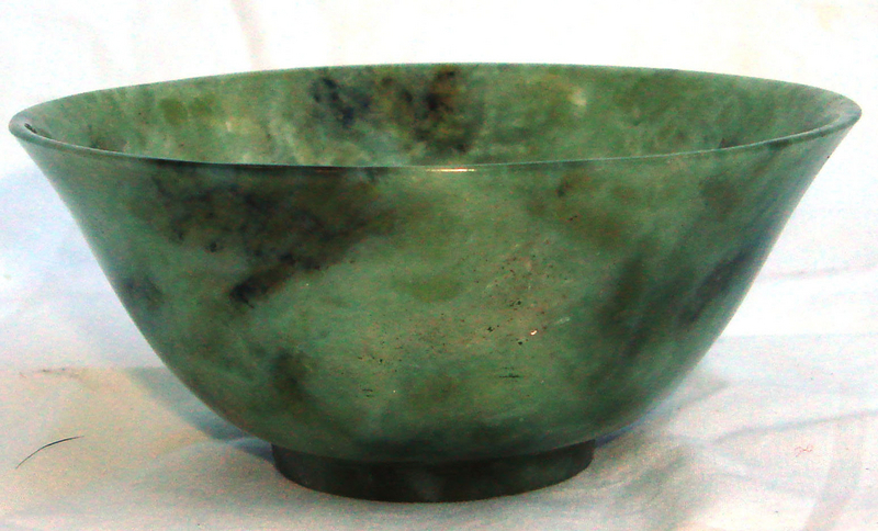 Antique Chinese Green Agate Bowl