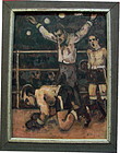 Boxing Oil Painting Louis Schmeling Signed Arthur Smith