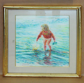 Pastel Painting Marco Sassone "Girl" Plein Air