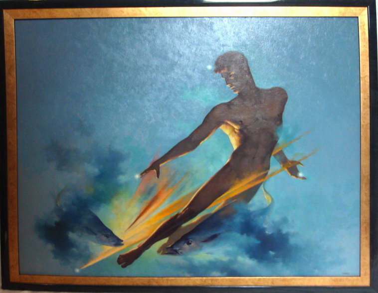 Large Oil Painting Canedo 1902 - 1978 
Poseidon Reborn