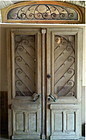 Antique French Oak Doors 18th C. & Overdoor