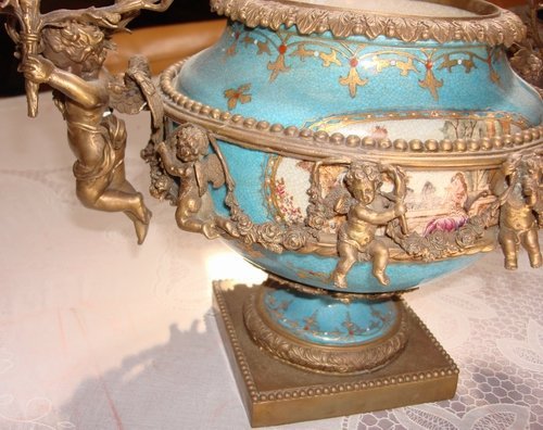 Russian Sevres Porcelain Tureen Bronze Mounted 18th C.