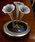 Steuben Aurene Glass Bowl - with Glass Lilies