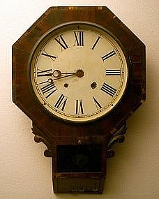 1890 E. N. Welch 8 Day Octagon Mahogany Clock