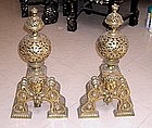 French Brass Andirons