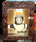 Ornate Japanese Meiji Export Carved Wood Mirror