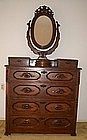 Antique Walnut Dresser Vanity Antebellum 1850