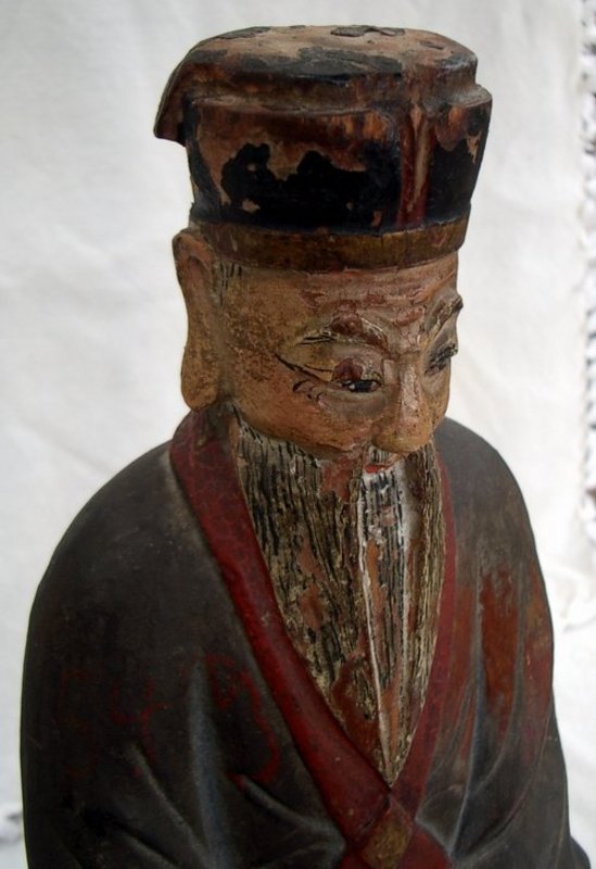 Antique Lao Tzu Taoism Founder 18th C. Sculpture