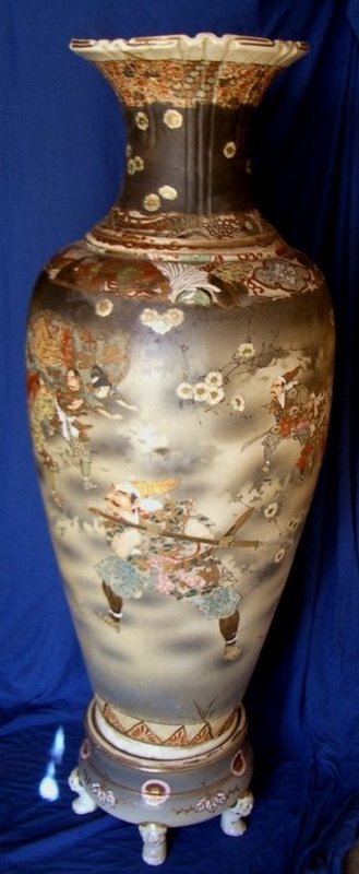 Monumental 4 Ft. Museum Quality Japanese Satsuma Vase