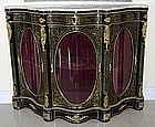 Pair of Antique French Napoleon III Boulle Credenzas