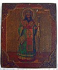 Antique Russian Icon of the Healer Saint Theodosios