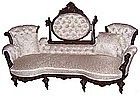 Antique Victorian John Jelliff Walnut Couch Sofa