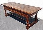 Spanish Antique Renaissance Style Walnut Side Table