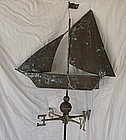 19th Century Antique Victorian Copper Ship Weathervane