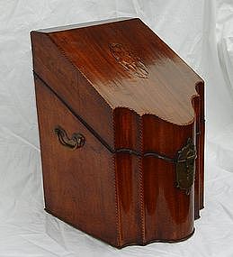 Antique 18th C. English George III Mahogany Knife Box