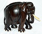 Massive Antique Ebony and lvory Elephant