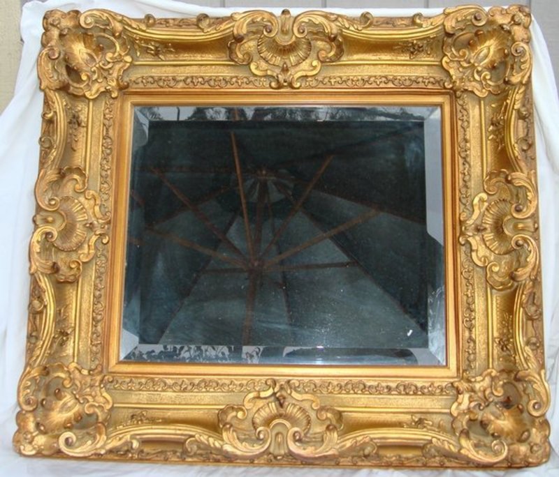Italian Gilt Baroque Style Frame Beveled Mirror
