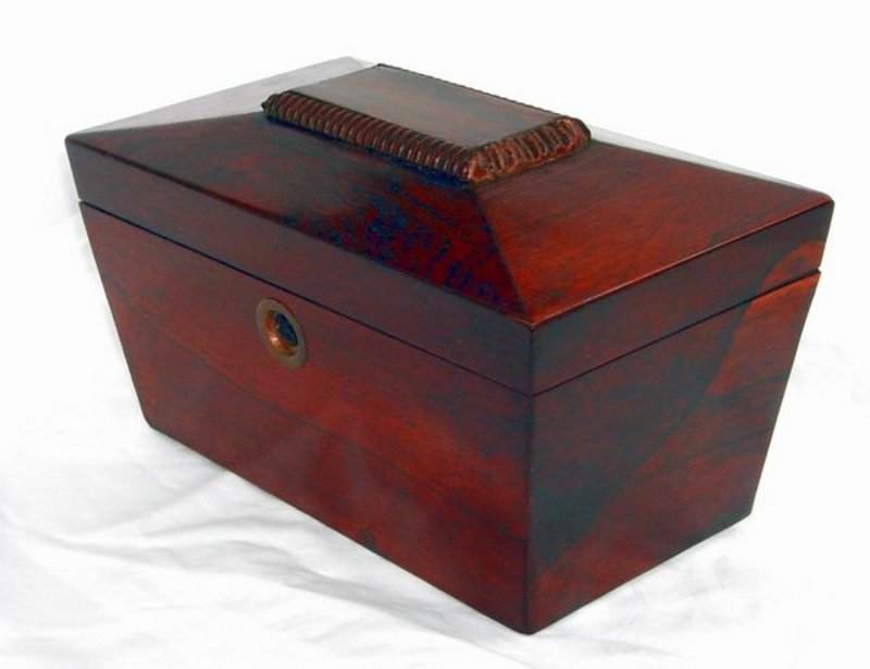 Antique English Regency Rosewood Tea Caddy